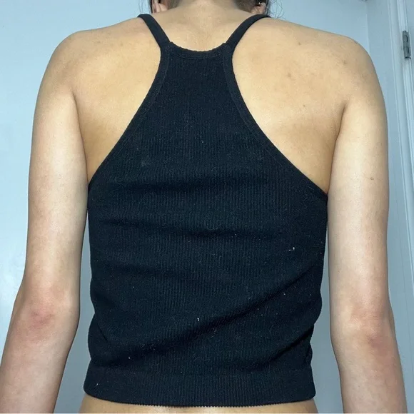 Black Ribbed Tank Top - Picture 3 of 4